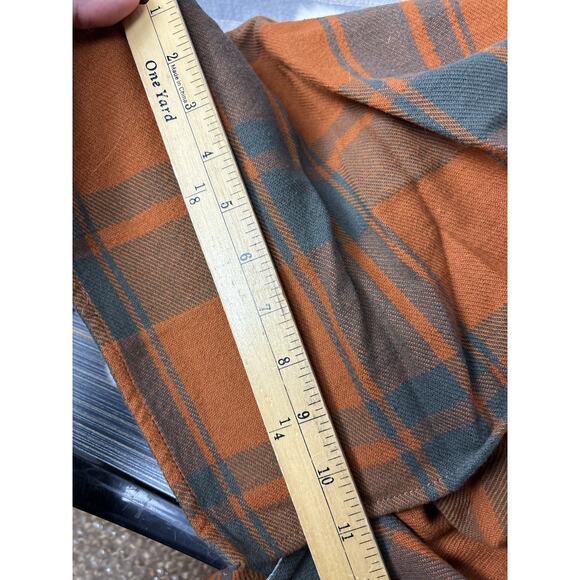 Filson Tartan Plaid Orange Cotton Flannel Scarf One Size - Picture 4 of 4
